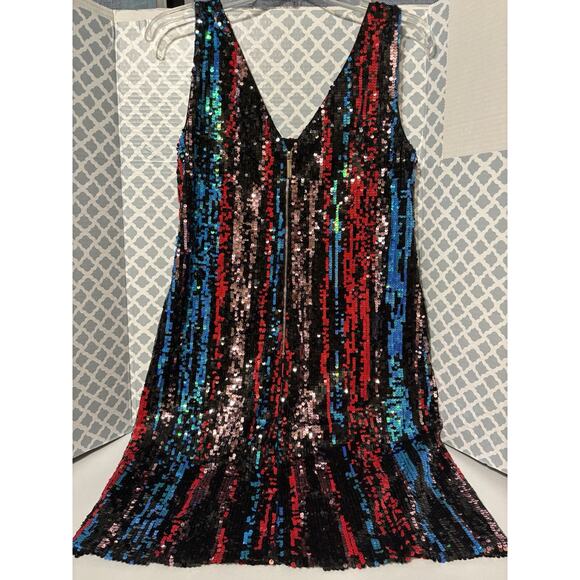 Calvin Klein Mini Dress Tank Shift Sequin Party Color Change Womens Juniors Sz 8 - Picture 3 of 14